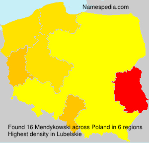 Surname Mendykowski in Poland Surname Mendykowski in Poland