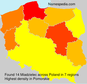 Surname Miadzielec in Poland Surname Miadzielec in Poland