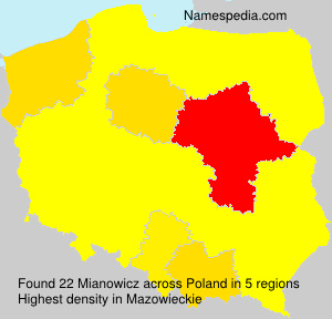 Surname Mianowicz in Poland Surname Mianowicz in Poland