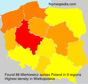 Surname Mierkiewicz in Poland Surname Mierkiewicz in Poland