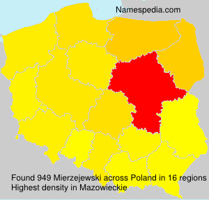 Surname Mierzejewski in Poland Surname Mierzejewski in Poland