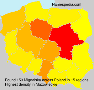 Surname Migdalska in Poland Surname Migdalska in Poland