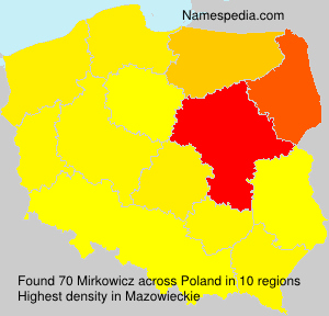 Surname Mirkowicz in Poland Surname Mirkowicz in Poland