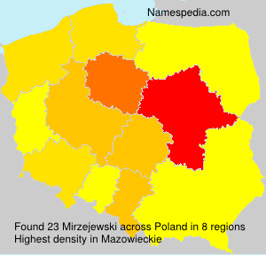 Surname Mirzejewski in Poland Surname Mirzejewski in Poland