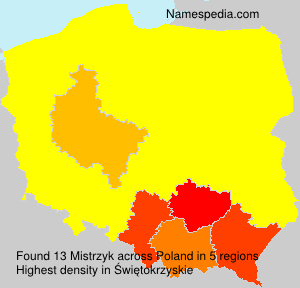 Surname Mistrzyk in Poland Surname Mistrzyk in Poland