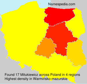 Surname Mitukiewicz in Poland Surname Mitukiewicz in Poland