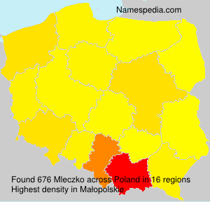 Surname Mleczko in Poland Surname Mleczko in Poland