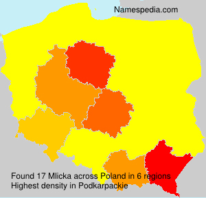 Surname Mlicka in Poland