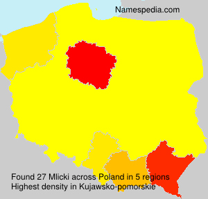 Surname Mlicki in Poland Surname Mlicki in Poland