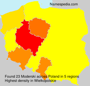Surname Moderski in Poland Surname Moderski in Poland