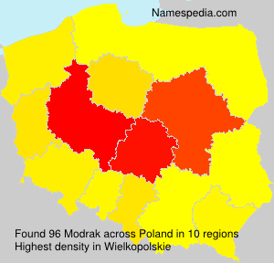 Surname Modrak in Poland Surname Modrak in Poland