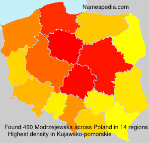Surname Modrzejewska in Poland Surname Modrzejewska in Poland