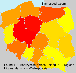 Surname Modrzynska in Poland Surname Modrzynska in Poland