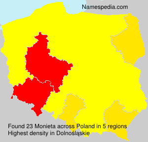 Surname Monieta in Poland Surname Monieta in Poland