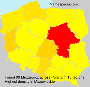 Surname Mroziewicz in Poland Surname Mroziewicz in Poland