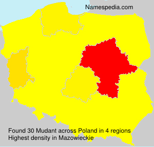 Surname Mudant in Poland Surname Mudant in Poland