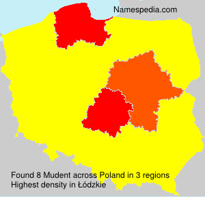 Surname Mudent in Poland Surname Mudent in Poland