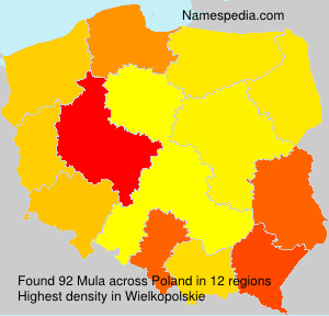 Surname Mula in Poland Surname Mula in Poland