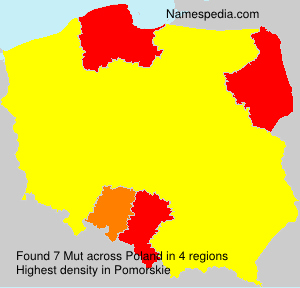 Surname Mut in Poland Surname Mut in Poland