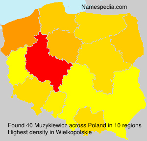 Surname Muzykiewicz in Poland Surname Muzykiewicz in Poland