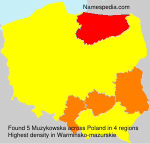 Surname Muzykowska in Poland Surname Muzykowska in Poland