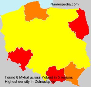 Surname Myhal in Poland Surname Myhal in Poland