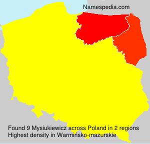 Surname Mysiukiewicz in Poland Surname Mysiukiewicz in Poland