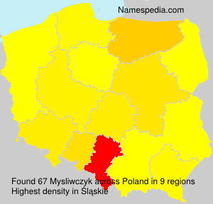 Surname Mysliwczyk in Poland Surname Mysliwczyk in Poland