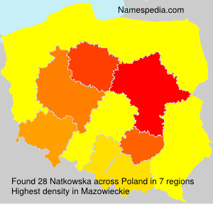 Surname Natkowska in Poland Surname Natkowska in Poland