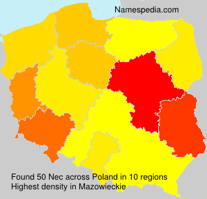 Surname Nec in Poland Surname Nec in Poland