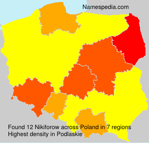 Surname Nikiforow in Poland Surname Nikiforow in Poland
