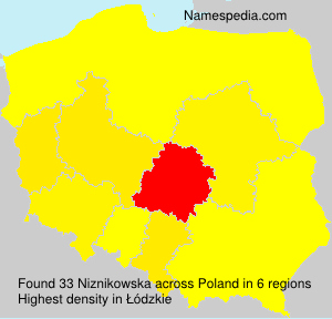 Surname Niznikowska in Poland Surname Niznikowska in Poland