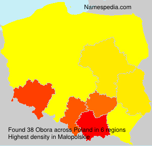 Surname Obora in Poland Surname Obora in Poland