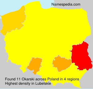 Surname Okarski in Poland Surname Okarski in Poland