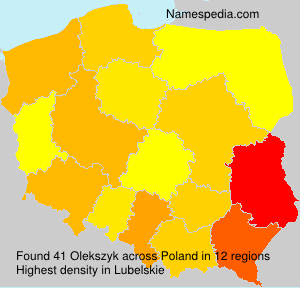 Surname Olekszyk in Poland Surname Olekszyk in Poland
