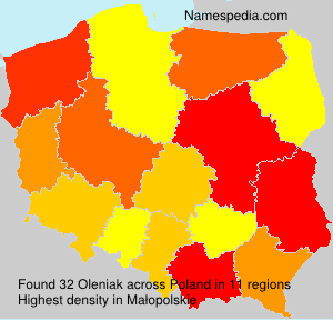 Surname Oleniak in Poland Surname Oleniak in Poland