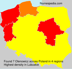 Surname Olenowicz in Poland Surname Olenowicz in Poland