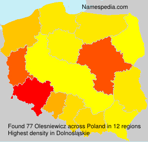 Surname Olesniewicz in Poland Surname Olesniewicz in Poland