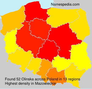 Surname Olinska in Poland Surname Olinska in Poland