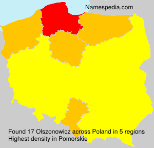 Surname Olszonowicz in Poland Surname Olszonowicz in Poland