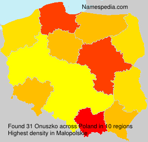 Surname Onuszko in Poland Surname Onuszko in Poland