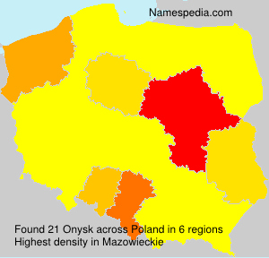Surname Onysk in Poland Surname Onysk in Poland