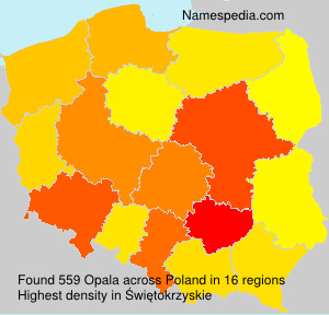 Surname Opala in Poland Surname Opala in Poland