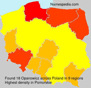Surname Opanowicz in Poland Surname Opanowicz in Poland