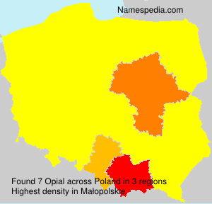 Surname Opial in Poland Surname Opial in Poland