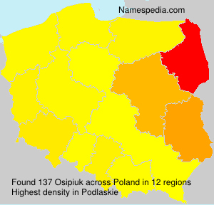 Surname Osipiuk in Poland Surname Osipiuk in Poland