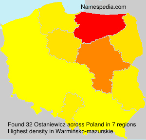 Surname Ostaniewicz in Poland Surname Ostaniewicz in Poland