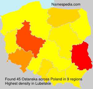 Surname Ostanska in Poland Surname Ostanska in Poland