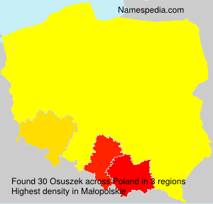 Surname Osuszek in Poland