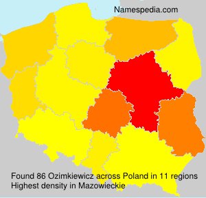Surname Ozimkiewicz in Poland Surname Ozimkiewicz in Poland